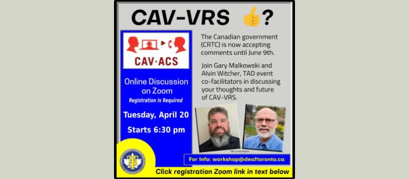 CAV-VRS Online Discussion on zoom